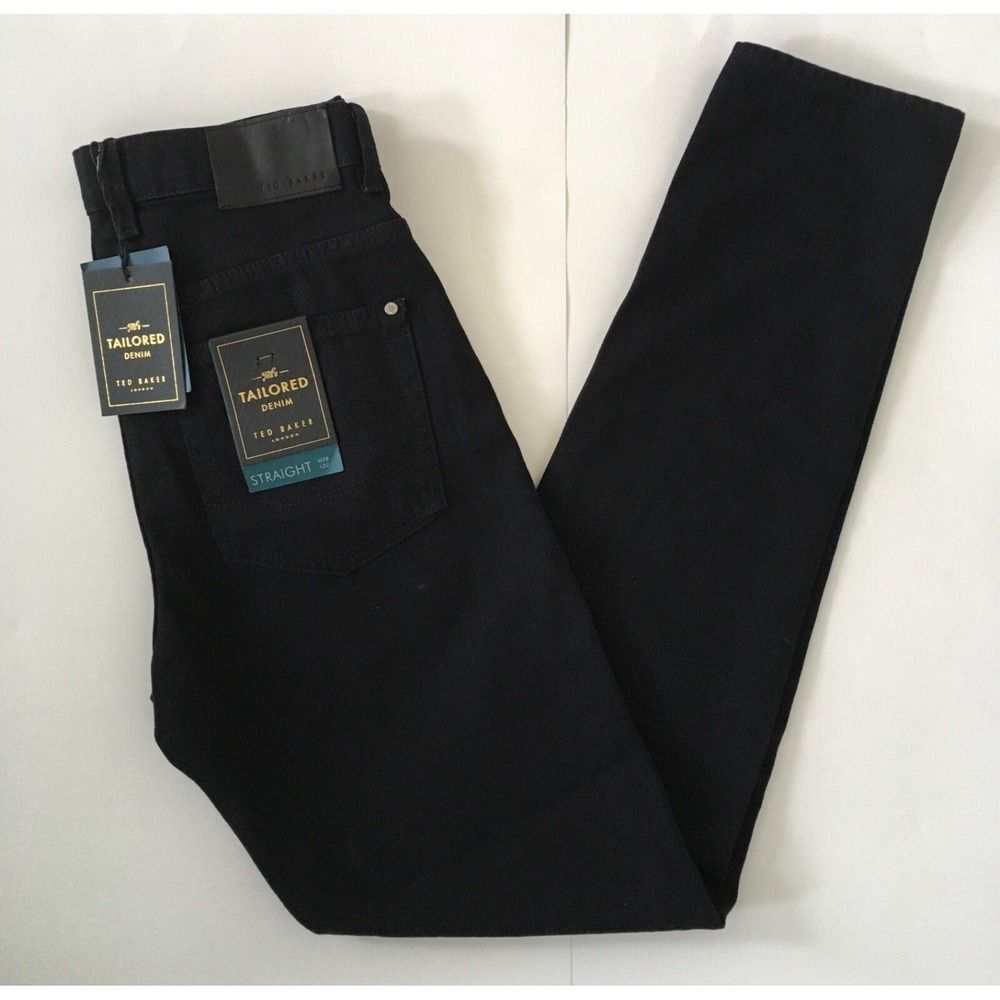Ted Baker London Ted's Tailored Denim Straight Leg Navy Denim Jeans Womens Sz 28